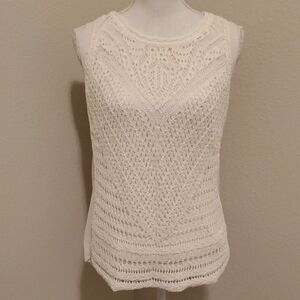 White House Black Market Ivory Lace Tank Top